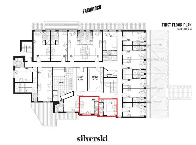 Floorplan of Homely studio listing, 112 & 113/1 Sitzmark Street, Falls Creek VIC 3699