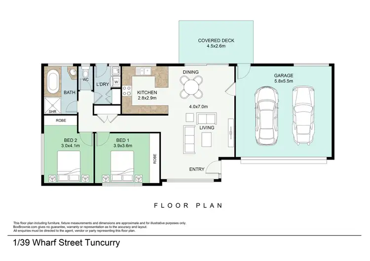 Floorplan of Homely villa listing, 1/39 Wharf Street, Tuncurry NSW 2428