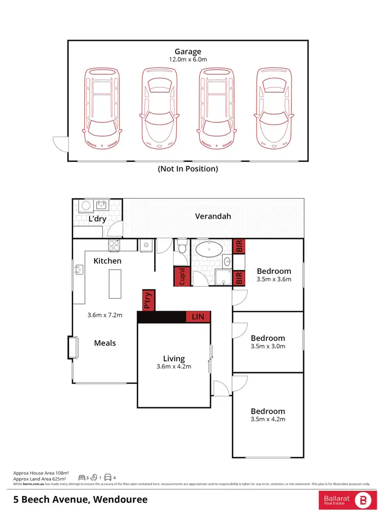 Floorplan of Homely house listing, 5 Beech Avenue, Wendouree VIC 3355