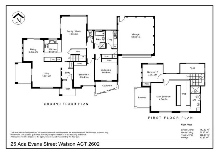 Floorplan of Homely house listing, 25 Ada Evans Street, Watson ACT 2602