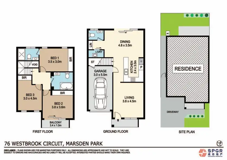 Floorplan of Homely townhouse listing, 76 Westbrook Circuit, Marsden Park NSW 2765