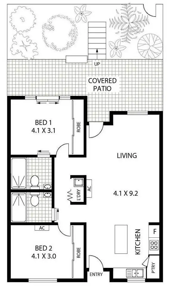 Floorplan of Homely unit listing, 6/97-99 Martyn Street, Parramatta Park QLD 4870