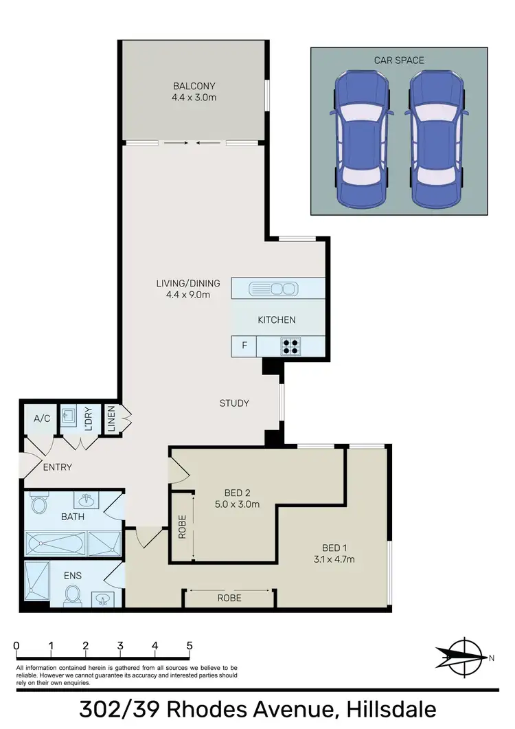 Floorplan of Homely apartment listing, 302/39 Rhodes Street, Hillsdale NSW 2036