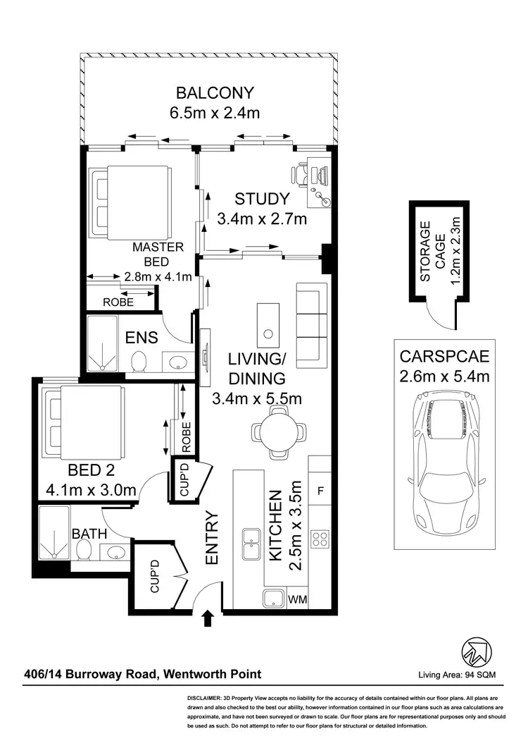 Floorplan of Homely apartment listing, 406/14 Burroway Road, Wentworth Point NSW 2127