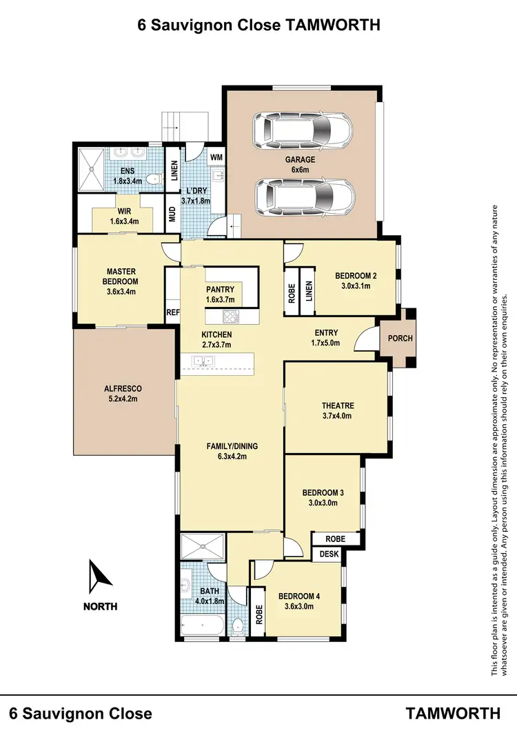 Floorplan of Homely house listing, 6 Sauvignon Close, Tamworth NSW 2340