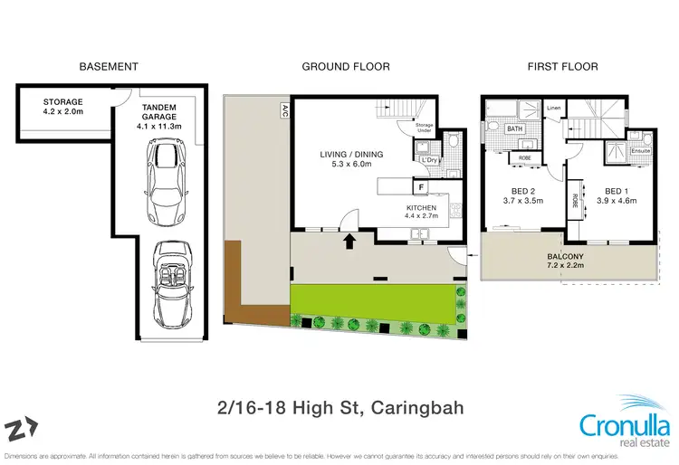 Floorplan of Homely townhouse listing, 2/16-18 High Street, Caringbah NSW 2229
