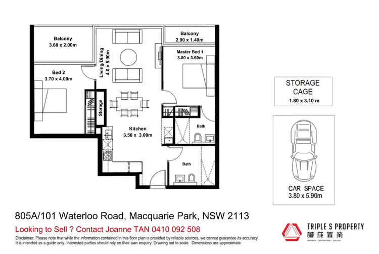 Floorplan of Homely apartment listing, 805A/101 Waterloo Road, Macquarie Park NSW 2113