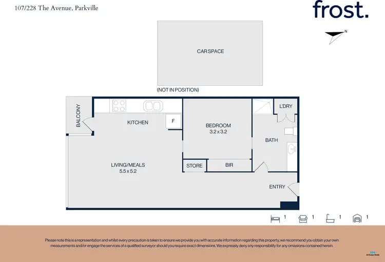 Floorplan of Homely apartment listing, 107/228 The Avenue, Parkville VIC 3052