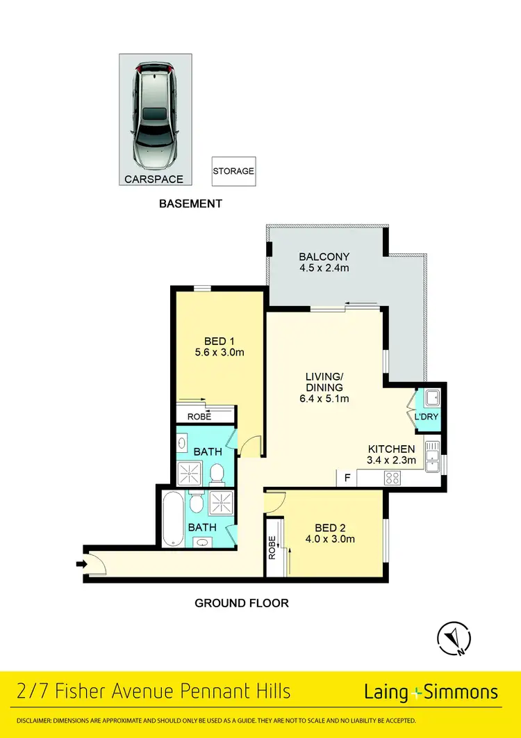 Floorplan of Homely apartment listing, 2/7 Fisher Avenue, Pennant Hills NSW 2120