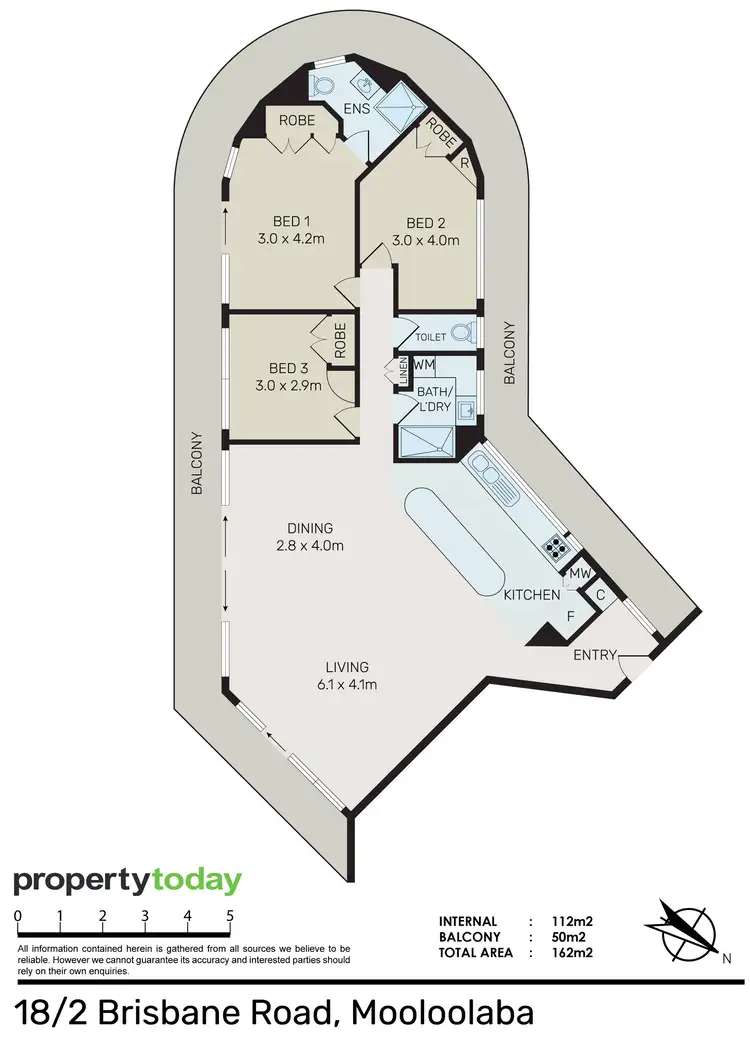 Floorplan of Homely unit listing, 18/2 Brisbane Road, Mooloolaba QLD 4557