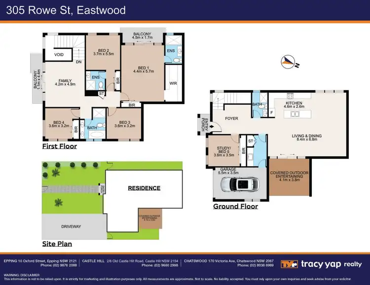 Floorplan of Homely semi-detached listing, 305 Rowe Street, Eastwood NSW 2122
