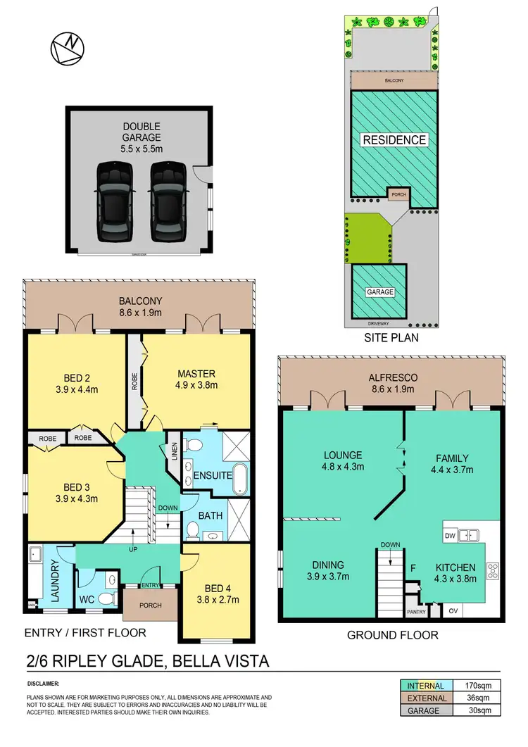Floorplan of Homely semi-detached listing, 2/6 Ripley Glade, Bella Vista NSW 2153