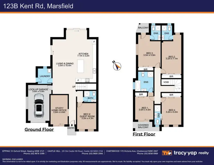 Floorplan of Homely semi-detached listing, 123B Kent Road, Marsfield NSW 2122