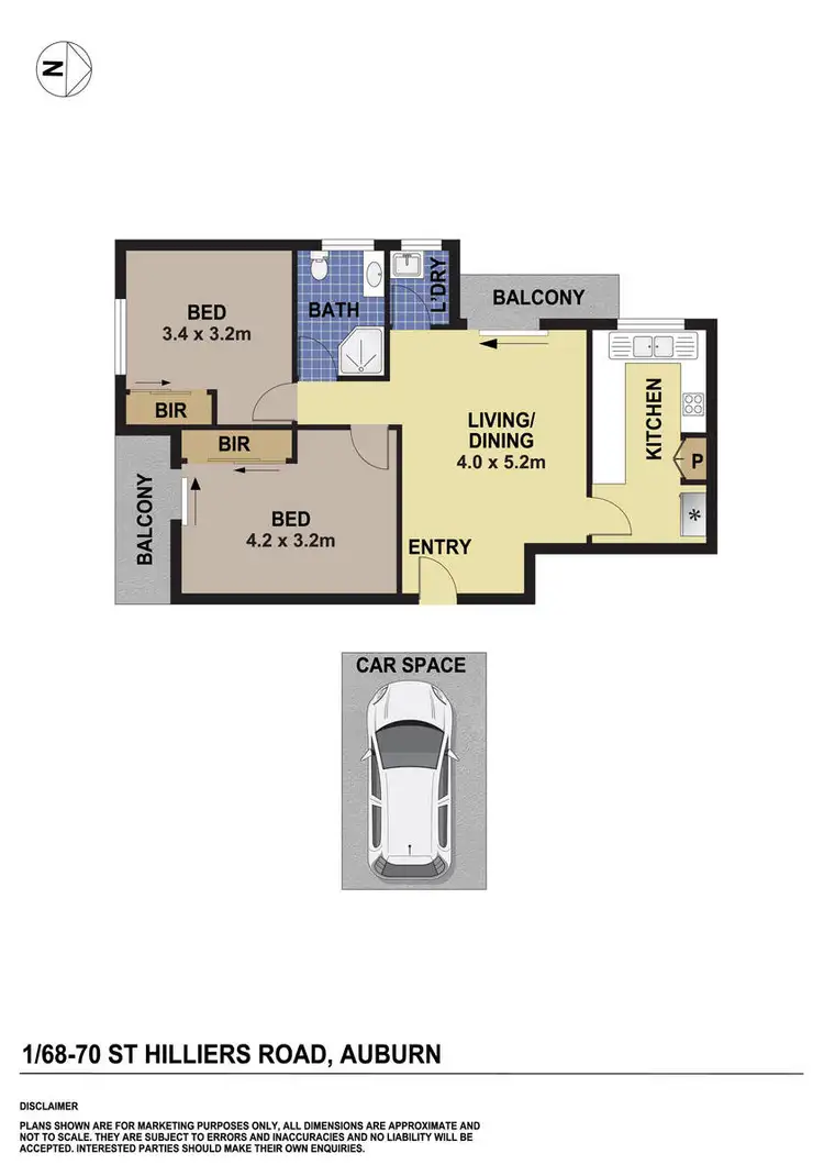 Floorplan of Homely unit listing, 1/68-70 St Hilliers Road, Auburn NSW 2144