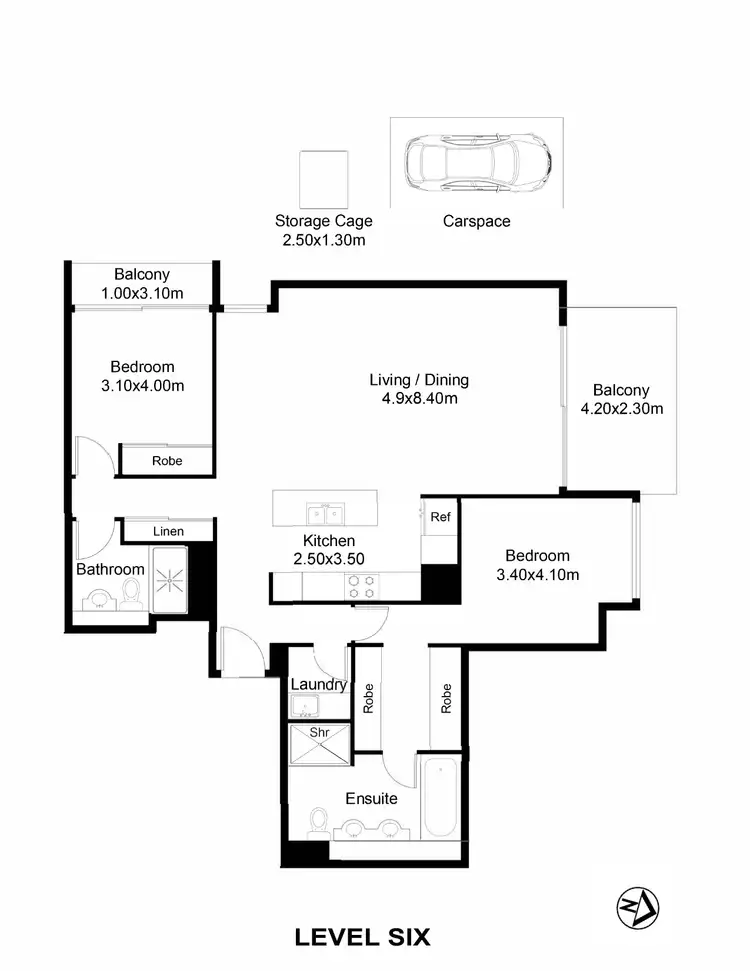 Floorplan of Homely apartment listing, 6F/5 Tambua Street, Pyrmont NSW 2009