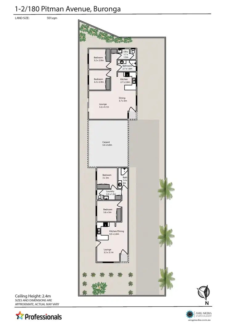 Floorplan of Homely block of units listing, 1 & 2/180 Pitman Avenue, Buronga NSW 2739