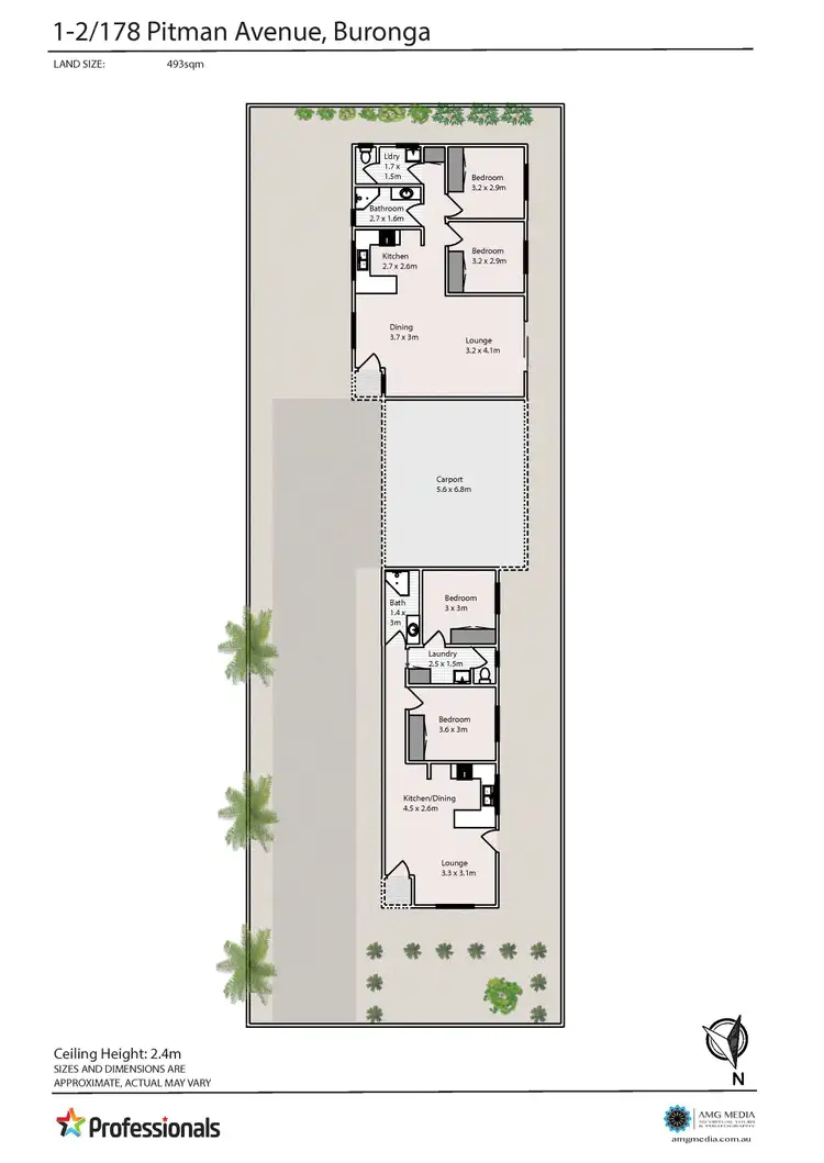 Floorplan of Homely block of units listing, 1 & 2/178 Pitman Avenue, Buronga NSW 2739