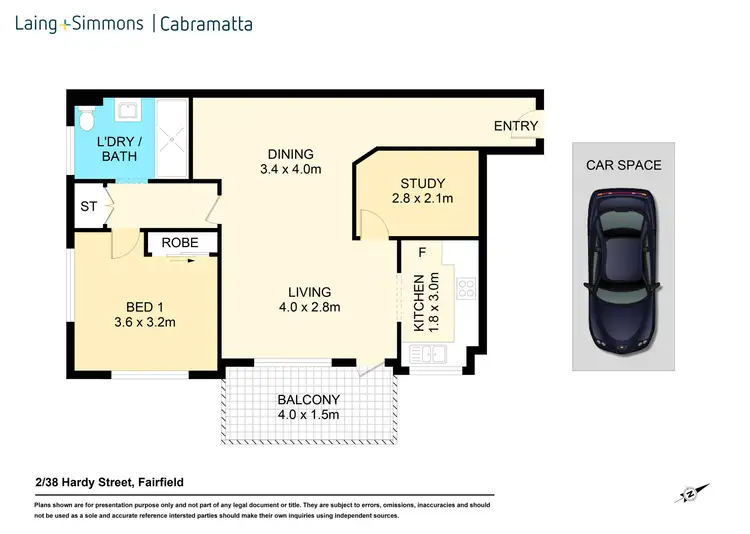 Floorplan of Homely unit listing, 2/38 Hardy Street, Fairfield NSW 2165