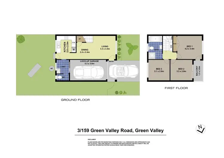 Floorplan of Homely semi-detached listing, 3/159 Green Valley Road, Green Valley NSW 2168