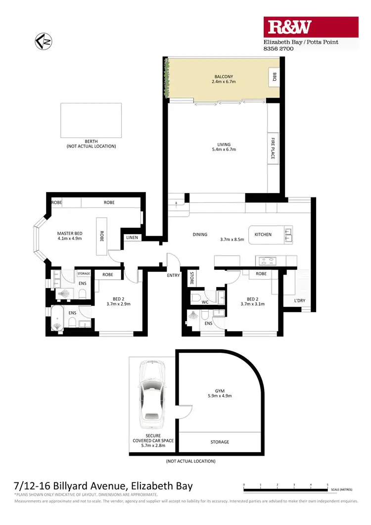 Floorplan of Homely apartment listing, 7/12-16 Billyard Avenue, Elizabeth Bay NSW 2011