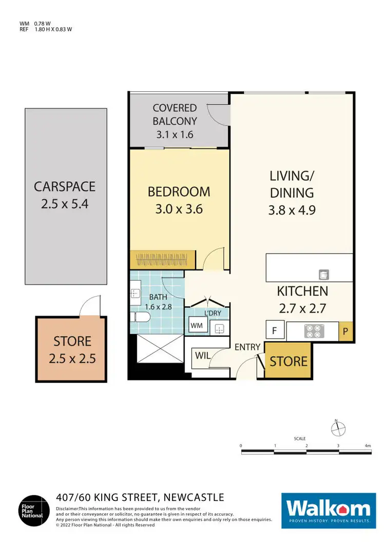 Floorplan of Homely apartment listing, 407/60 King Street, Newcastle NSW 2300