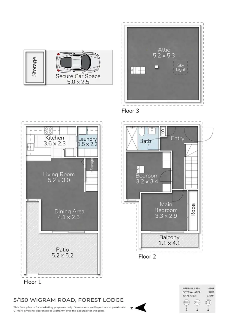 Floorplan of Homely townhouse listing, 5/150 Wigram Road, Forest Lodge NSW 2037