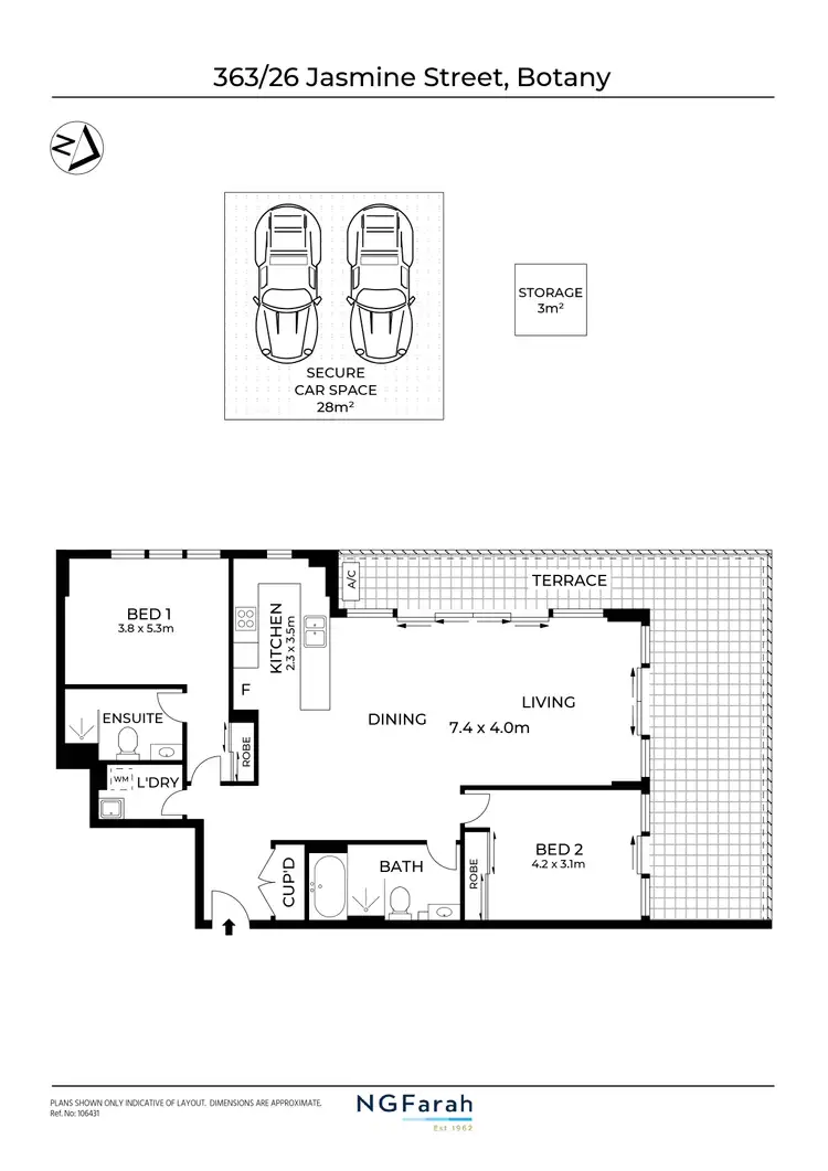 Floorplan of Homely apartment listing, 363/26 Jasmine Street, Botany NSW 2019
