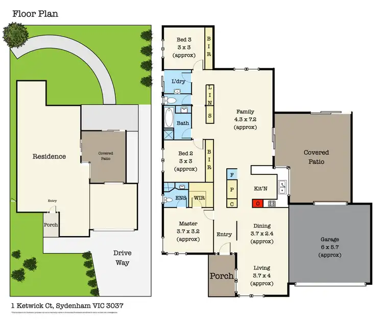 Floorplan of Homely house listing, 1 Ketwick Court, Sydenham VIC 3037