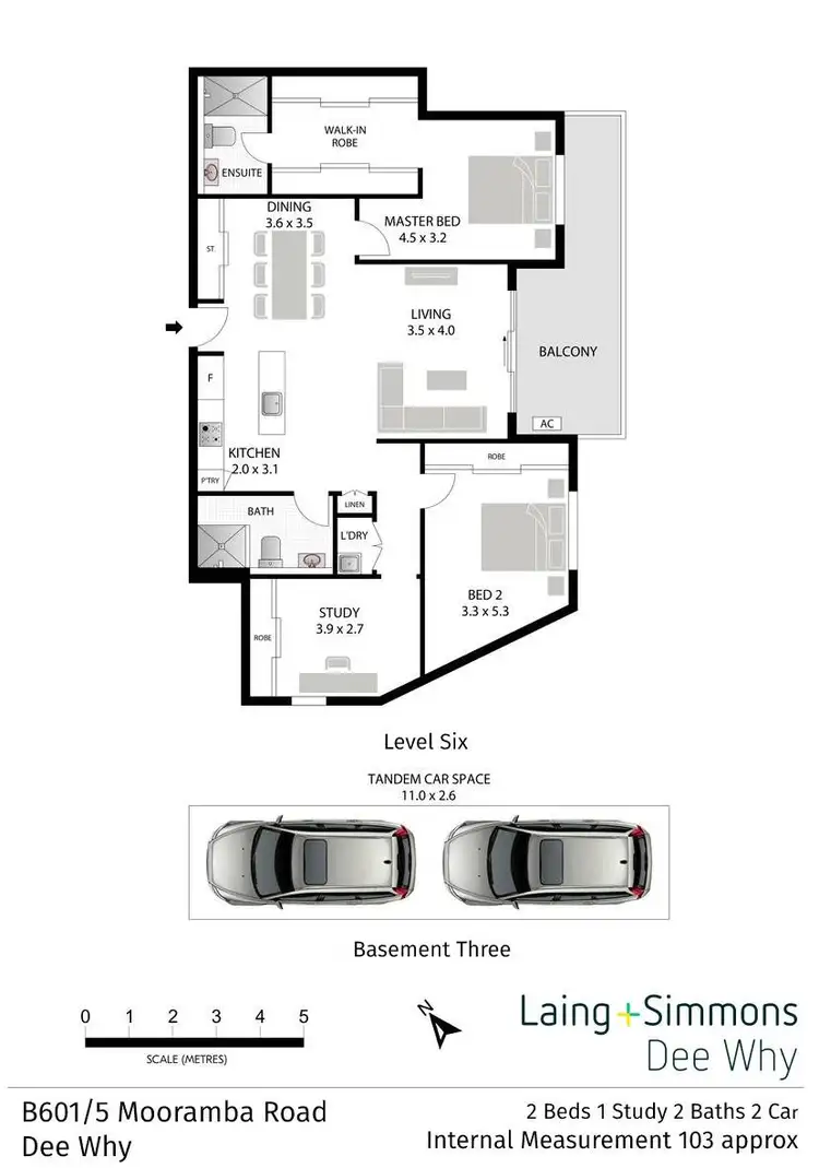 Floorplan of Homely apartment listing, B601/5 Mooramba Road, Dee Why NSW 2099