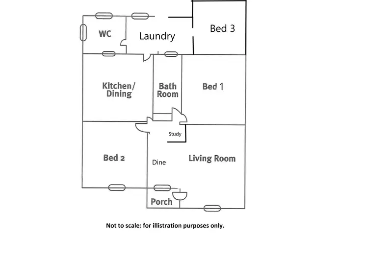 Floorplan of Homely semi-detached listing, 35 Hutchens Street, Whyalla Stuart SA 5608
