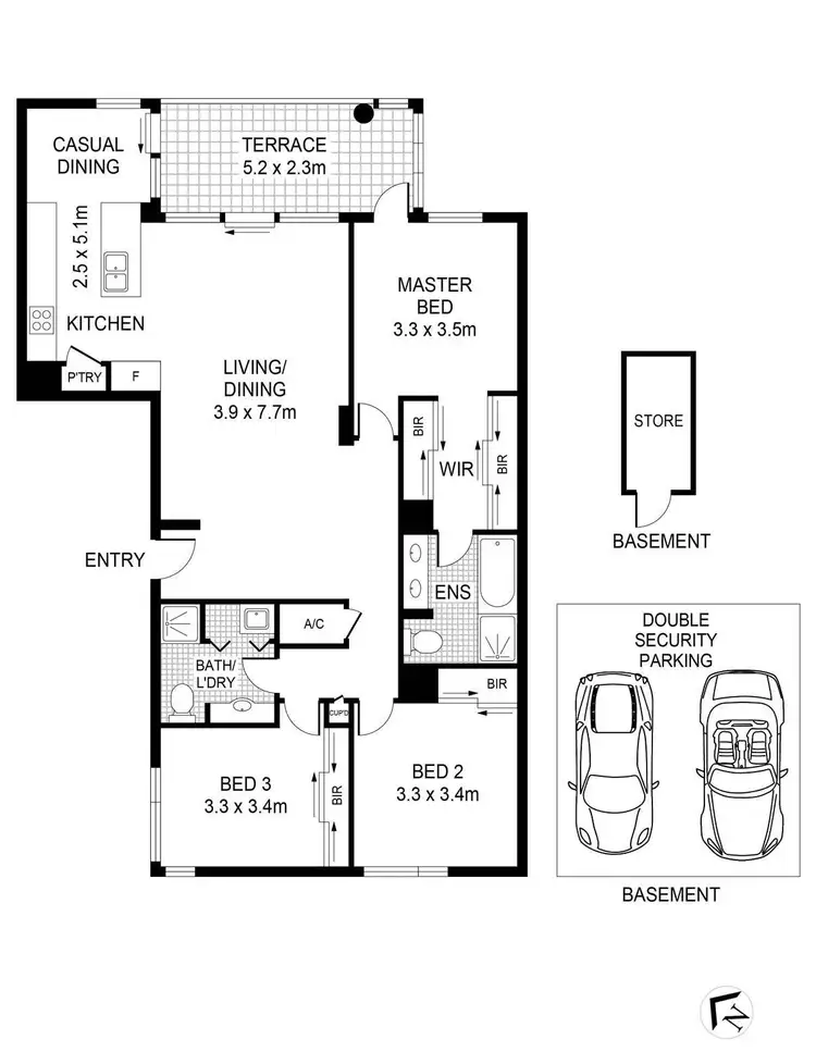 Floorplan of Homely apartment listing, 305/32 Refinery Drive, Pyrmont NSW 2009