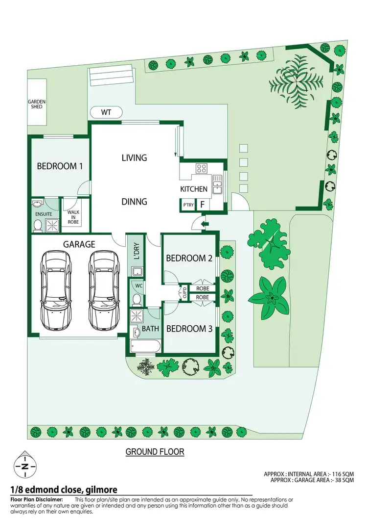 Floorplan of Homely townhouse listing, 1/8 Edmond Close, Gilmore ACT 2905