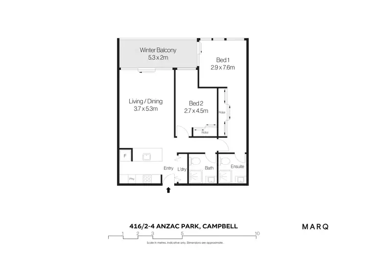 Floorplan of Homely apartment listing, 416/2-4 Anzac Park, Campbell ACT 2612