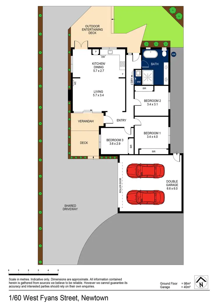 Floorplan of Homely townhouse listing, 1/60 West Fyans Street, Newtown VIC 3220