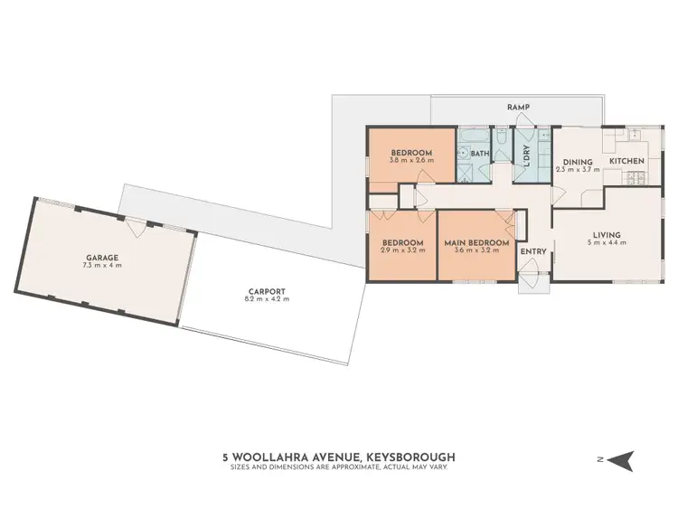 Floorplan of Homely house listing, 5 Woollahra Avenue, Keysborough VIC 3173