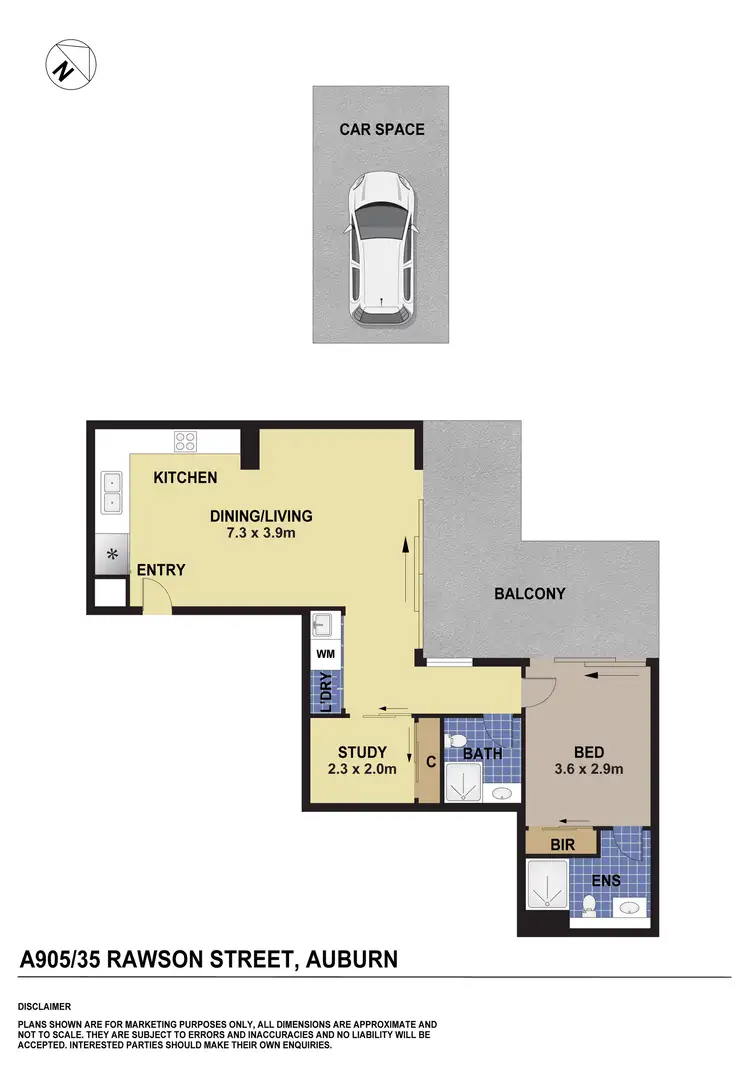 Floorplan of Homely unit listing, A905/35-37 Rawson Street, Auburn NSW 2144