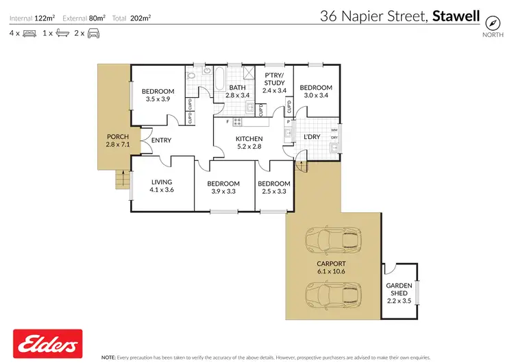 Floorplan of Homely house listing, 36 Napier Street, Stawell VIC 3380