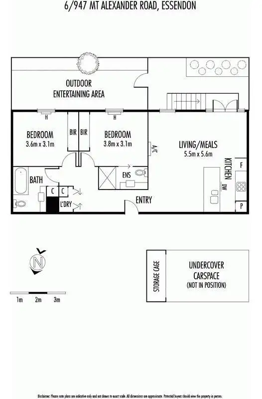 Floorplan of Homely apartment listing, 6/947 Mt Alexander Road, Essendon VIC 3040