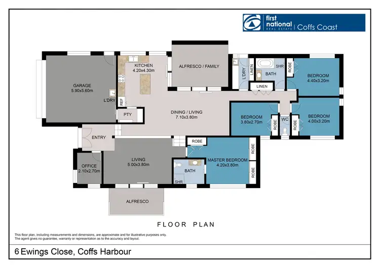 Floorplan of Homely house listing, 6 Ewings Close, Coffs Harbour NSW 2450
