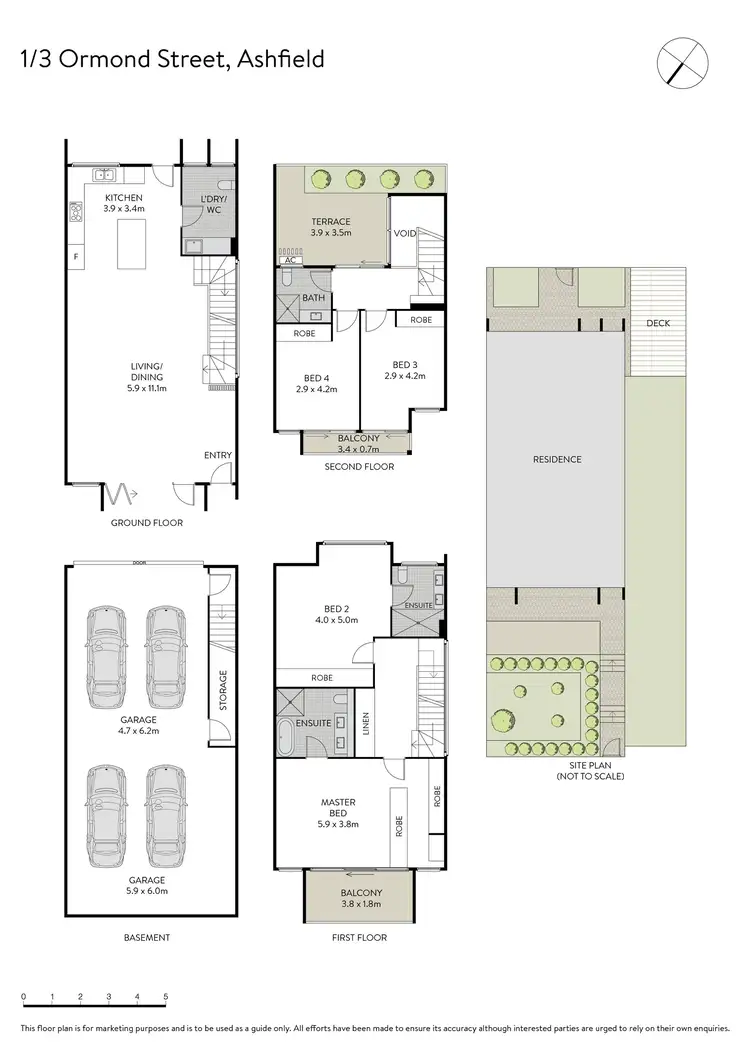 Floorplan of Homely townhouse listing, 1/3 Ormond Street, Ashfield NSW 2131
