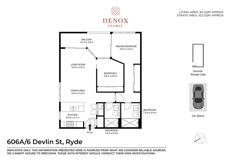 Floorplan of Homely apartment listing, 606A/6 Devlin Street, Ryde NSW 2112