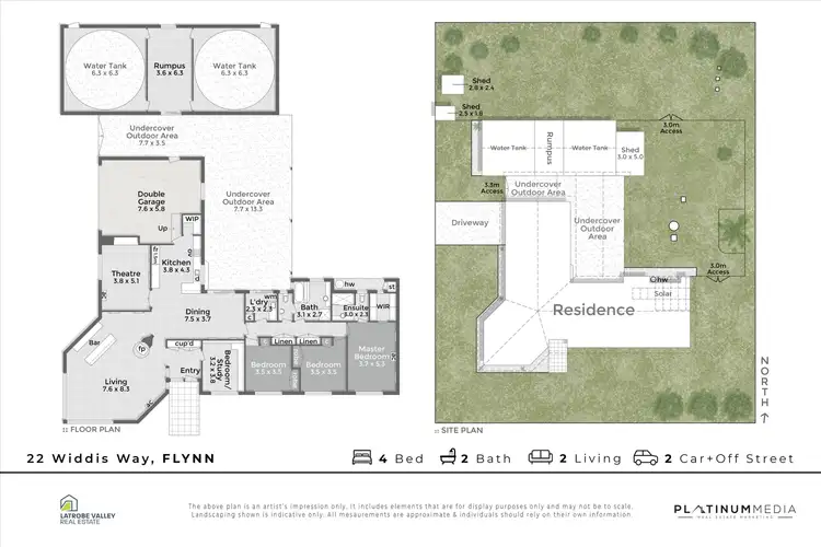 Floorplan of Homely house listing, 22 Widdis Way, Flynn VIC 3844
