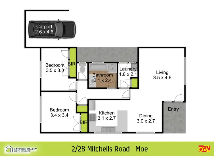 Floorplan of Homely unit listing, 2/28 Mitchells Road, Moe VIC 3825