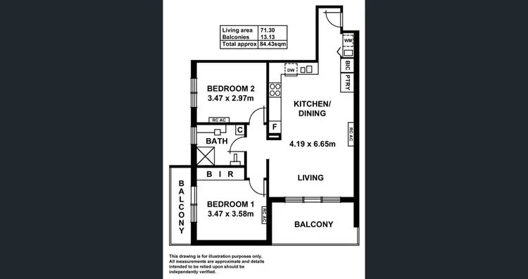 Floorplan of Homely unit listing, 7/51 Victoria Parade, Mawson Lakes SA 5095