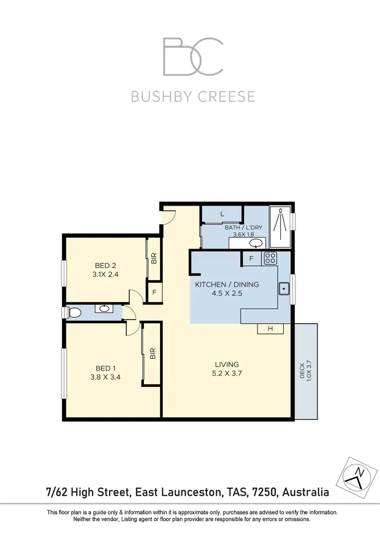 Floorplan of Homely apartment listing, 7/62 High Street, East Launceston TAS 7250