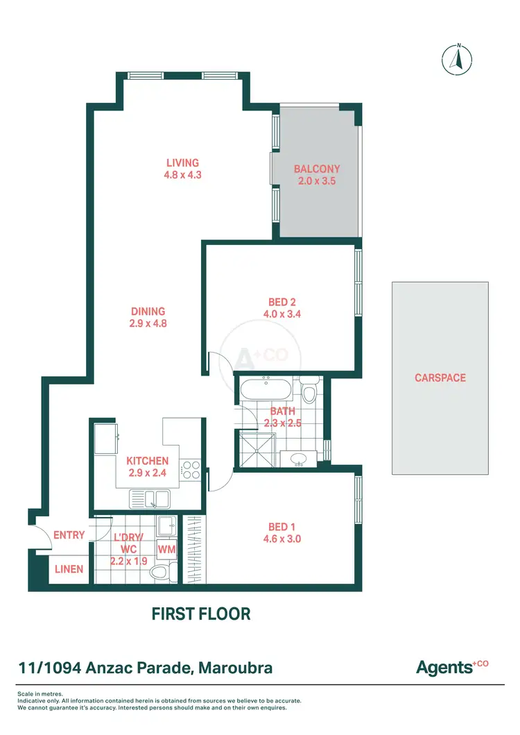 Floorplan of Homely apartment listing, 11/1094-1118 Anzac Parade, Maroubra NSW 2035