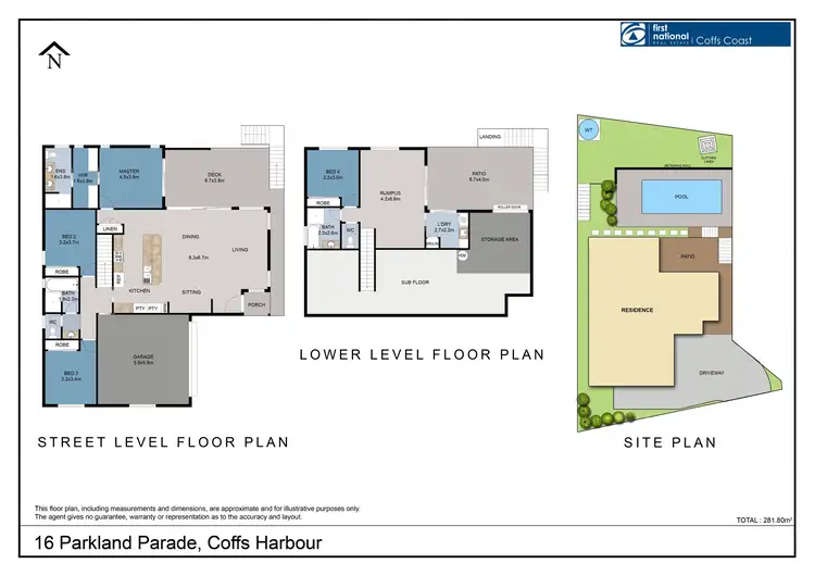 Floorplan of Homely house listing, 16 Parkland Parade, Coffs Harbour NSW 2450