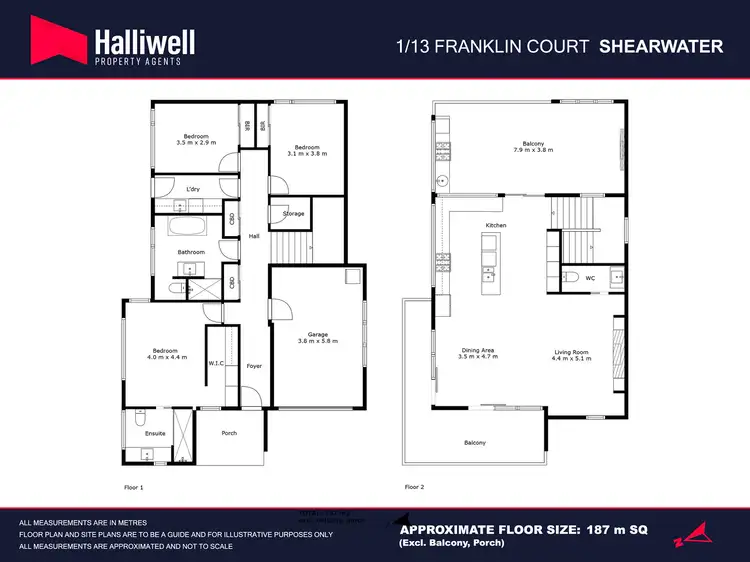 Floorplan of Homely townhouse listing, 1/13 Franklin Court, Shearwater TAS 7307