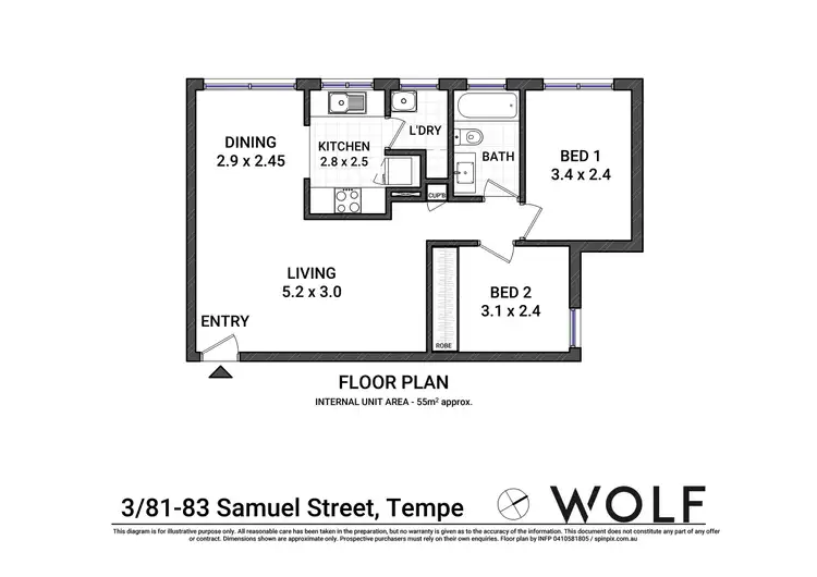 Floorplan of Homely apartment listing, 3/81-83 Samuel Street, Tempe NSW 2044