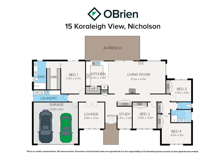Floorplan of Homely house listing, 15 Koraleigh View, Nicholson VIC 3882